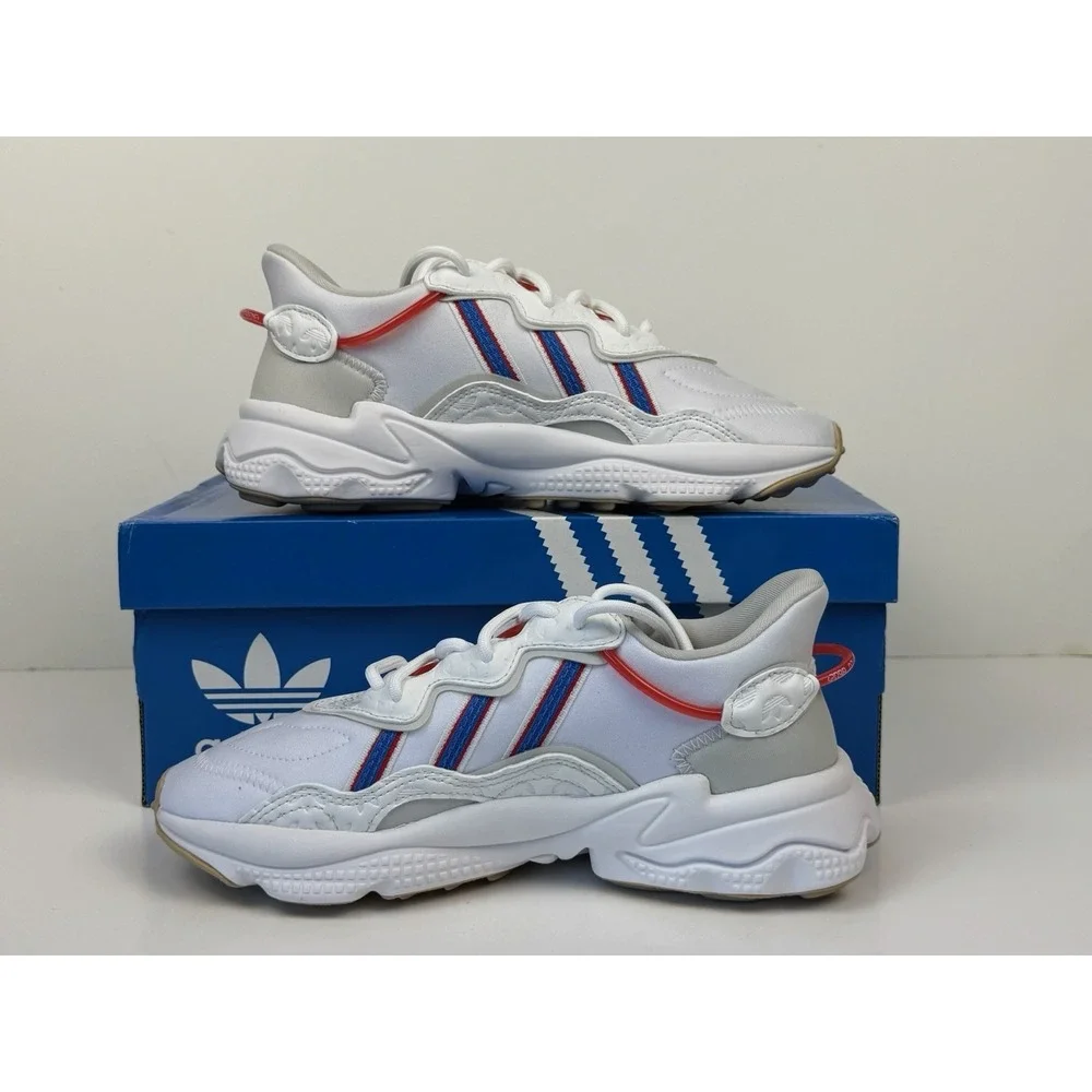 Adidas Ozweego J Sneakers Kid Size 4Y Red Blue White Gum Brown‎ ID7966